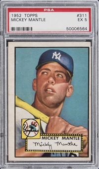 1952 Topps #311 Mickey Mantle Rookie Card – PSA EX 5